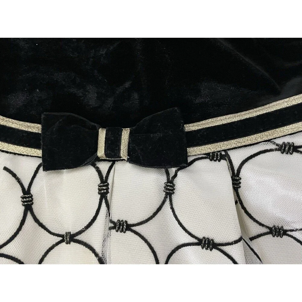 Jona Michelle Girls 2T Special Occasion Party Dress Black/White - Picture 5 of 6